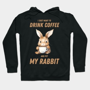 I just want to drink coffee and pet my rabbit Hoodie